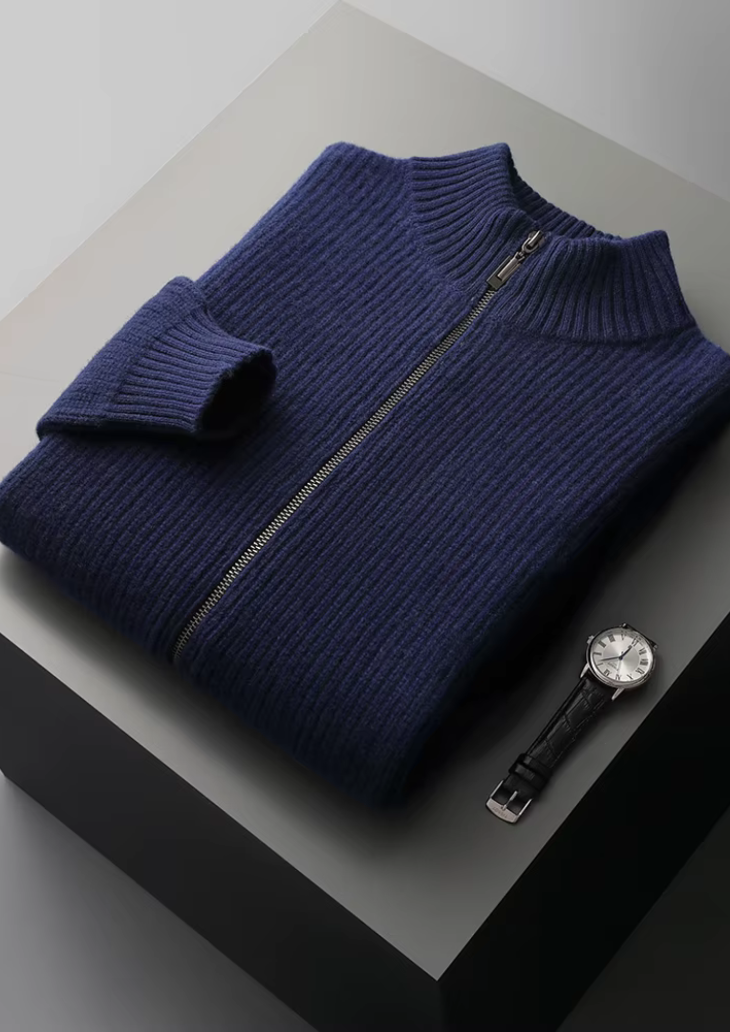 Čistý extra jemný merino vlna žebrovaný kardigan