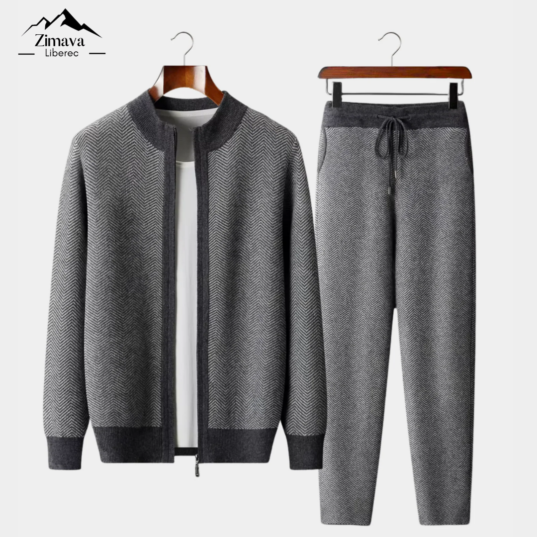 Set z čisté extra jemné merino vlny s vzorem