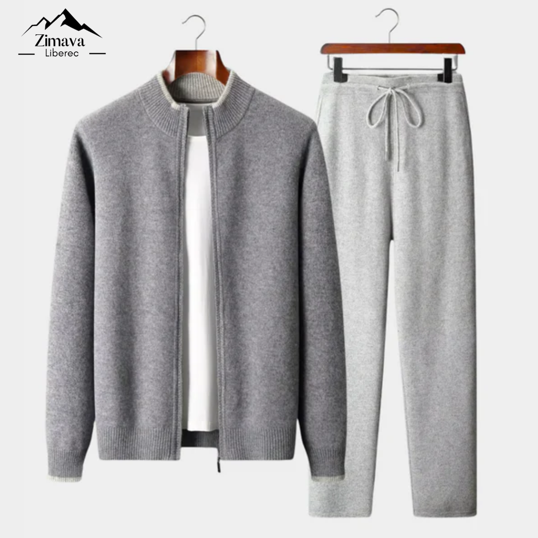 Sada z extrémně jemné merino vlny s dvoubarevným vzorem