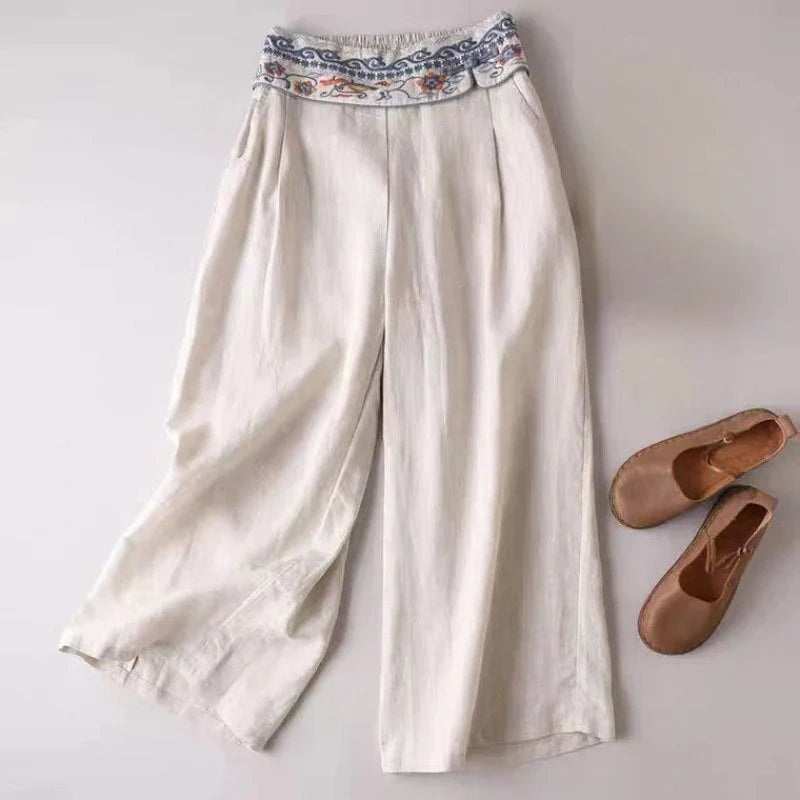 Korálové bavlněné kalhoty