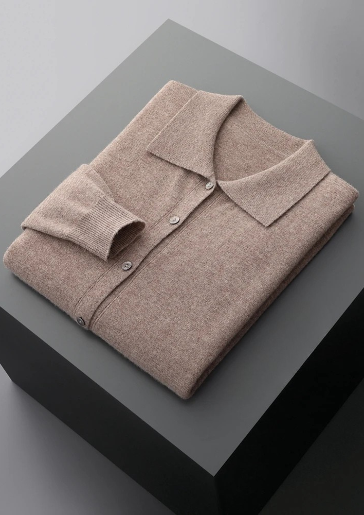 PURE Extra jemný merino vlna polo kardigan