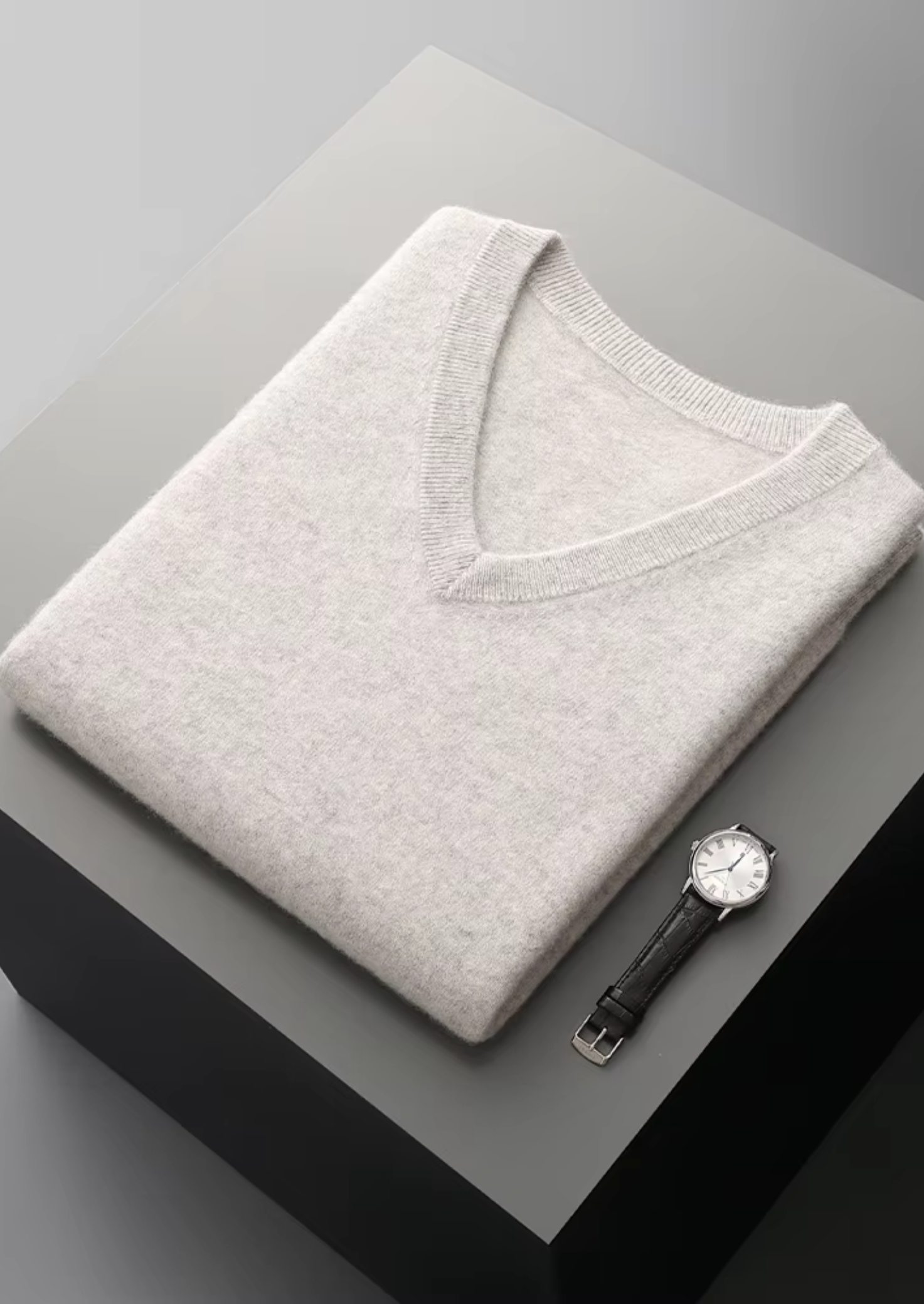 PURE EXTRA-FINE MERINO WOOL V-NECK VEST