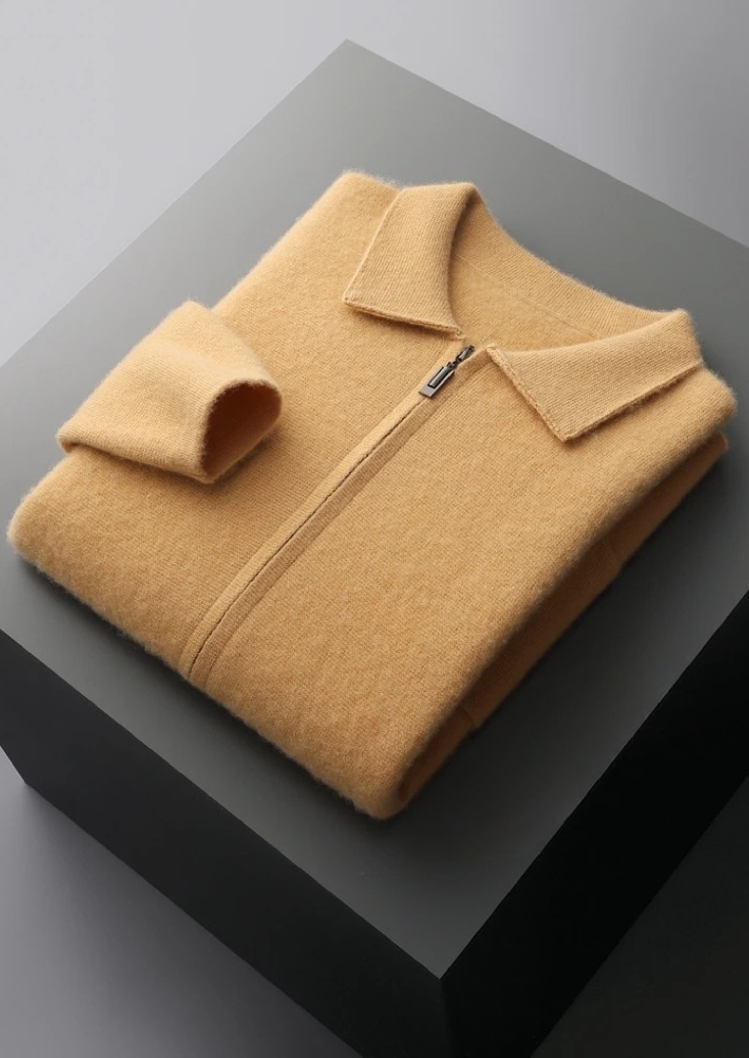 Prémiový kašmírový cardigán se zapínáním na zip