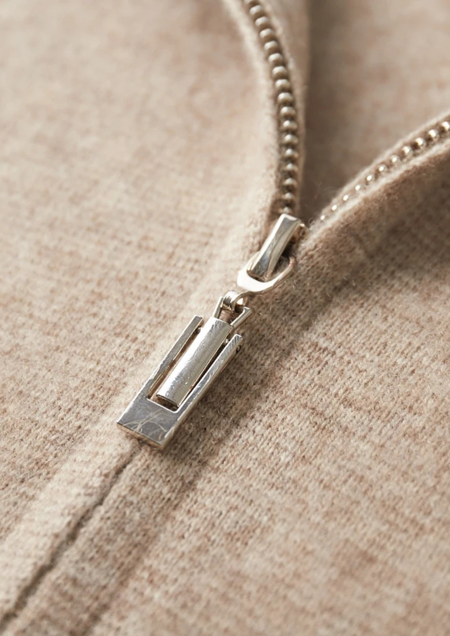 Prémiový kašmírový cardigán se zapínáním na zip