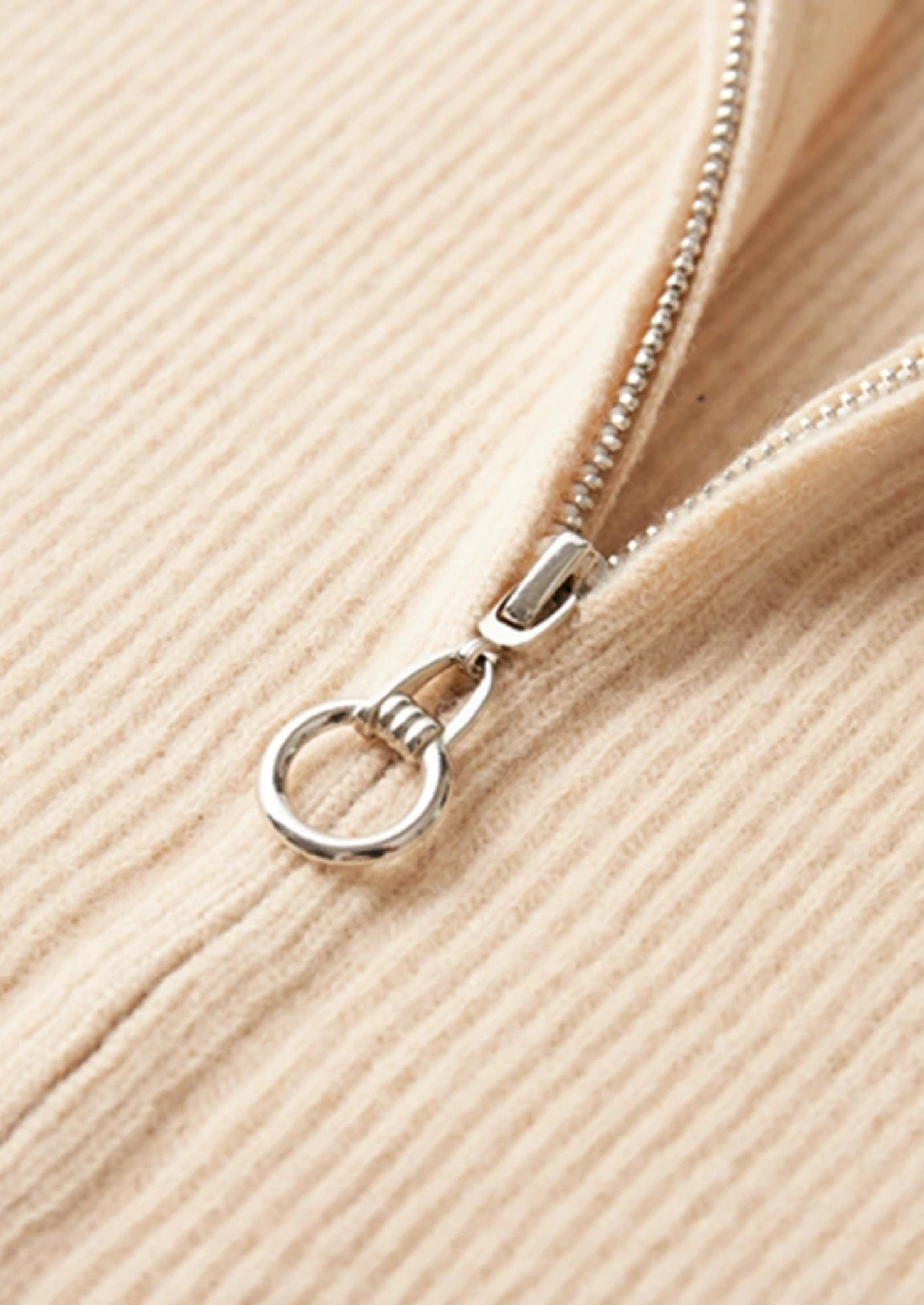 Čistý extra jemný merino vlnený žebrovaný zipový kardigan