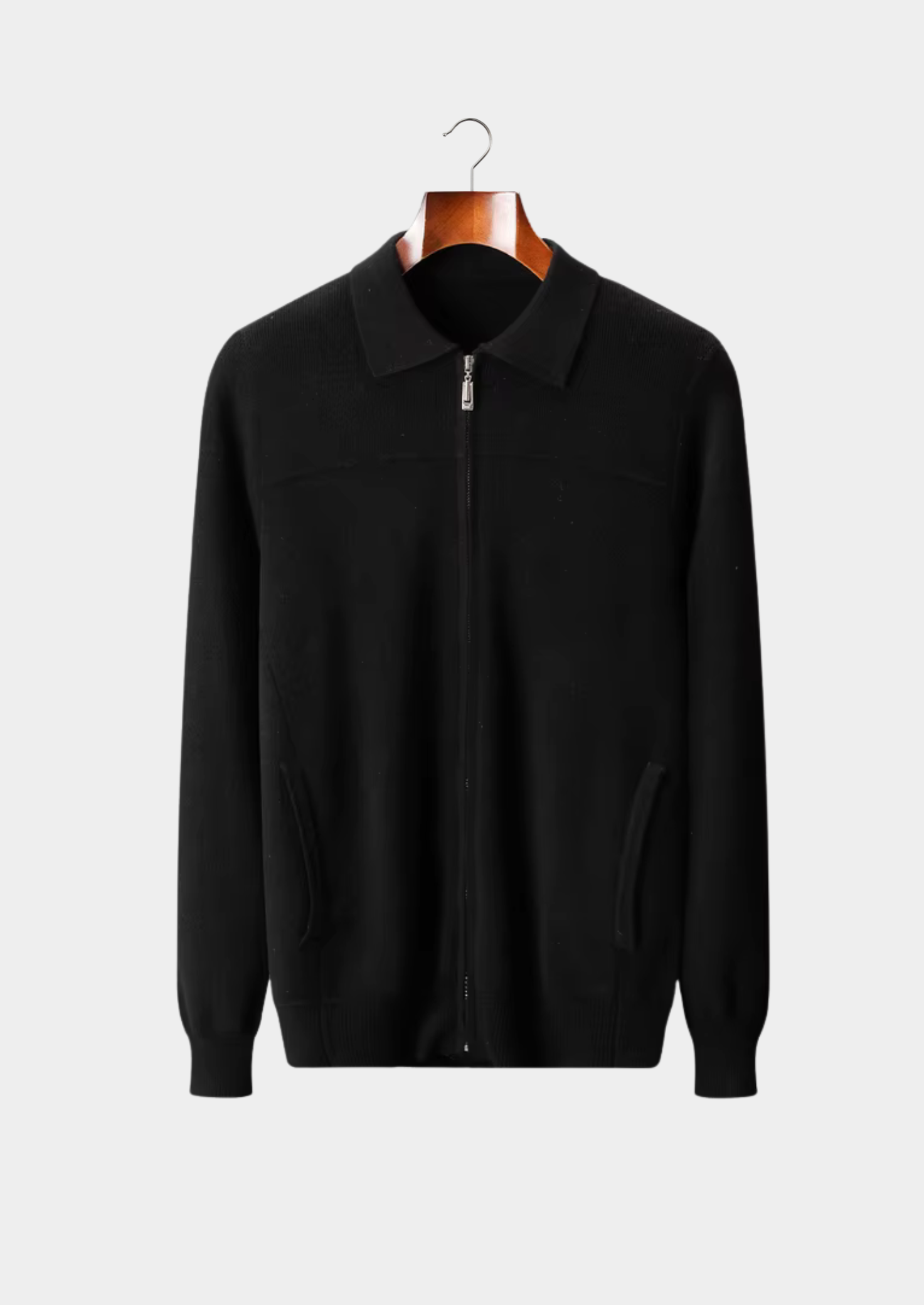 PURE EXTRA-FINE MERINO Vlněný Žebrovaný Polo Cardigan