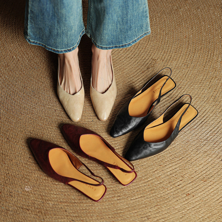 Aveline Pánské kožené nazouváky na nízkém podpatku