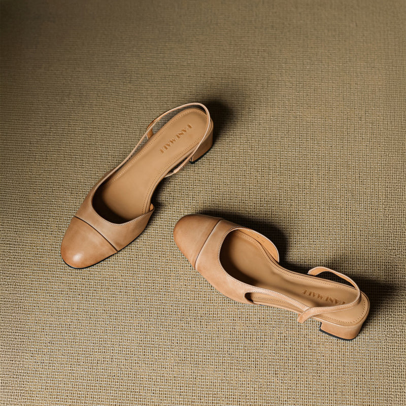 Elegantní kožené sandálky na podpatku