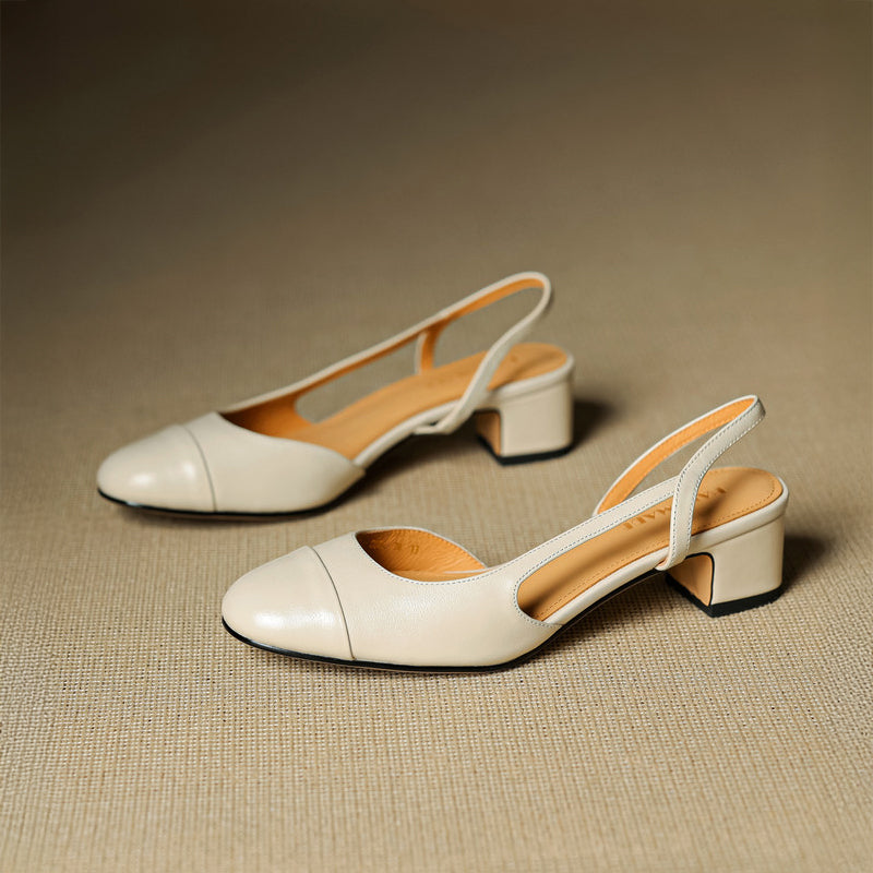 Elegantní kožené sandálky na podpatku