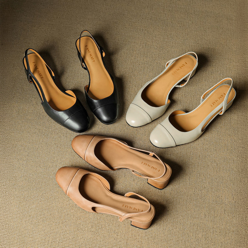 Elegantní kožené sandálky na podpatku