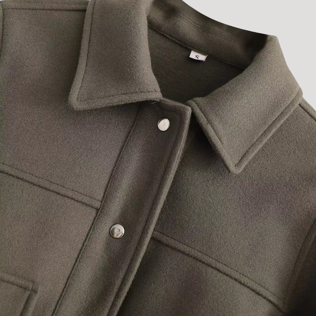 Bunda typu utility – Zkrácený střih ze směsi vlny – Ležérní ulicní styl