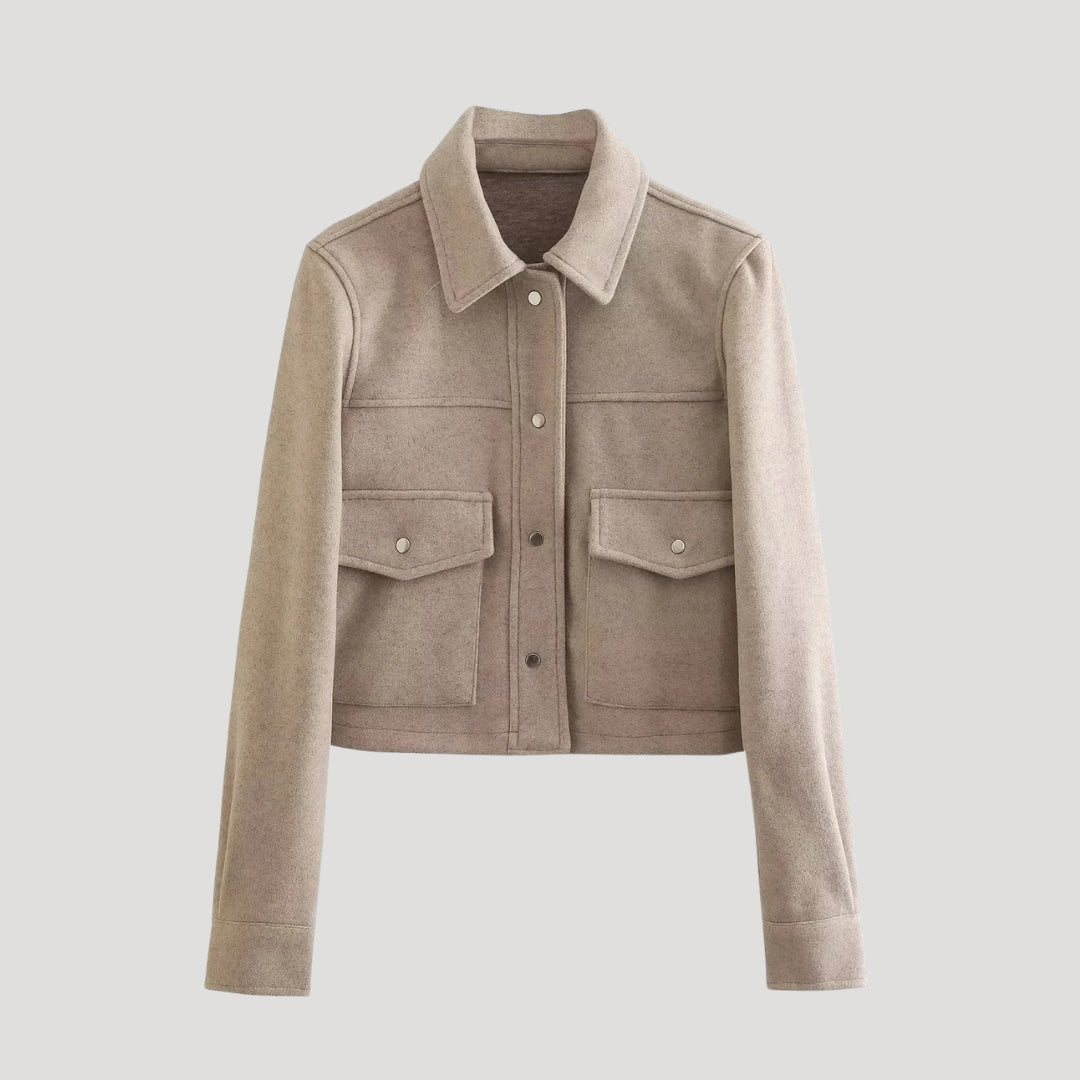 Bunda typu utility – Zkrácený střih ze směsi vlny – Ležérní ulicní styl