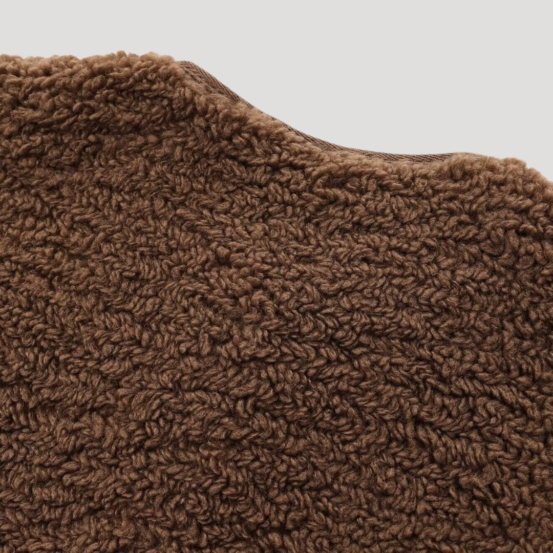 Fleecová bunda – s knoflíky vpředu – pohodlný zimní základ