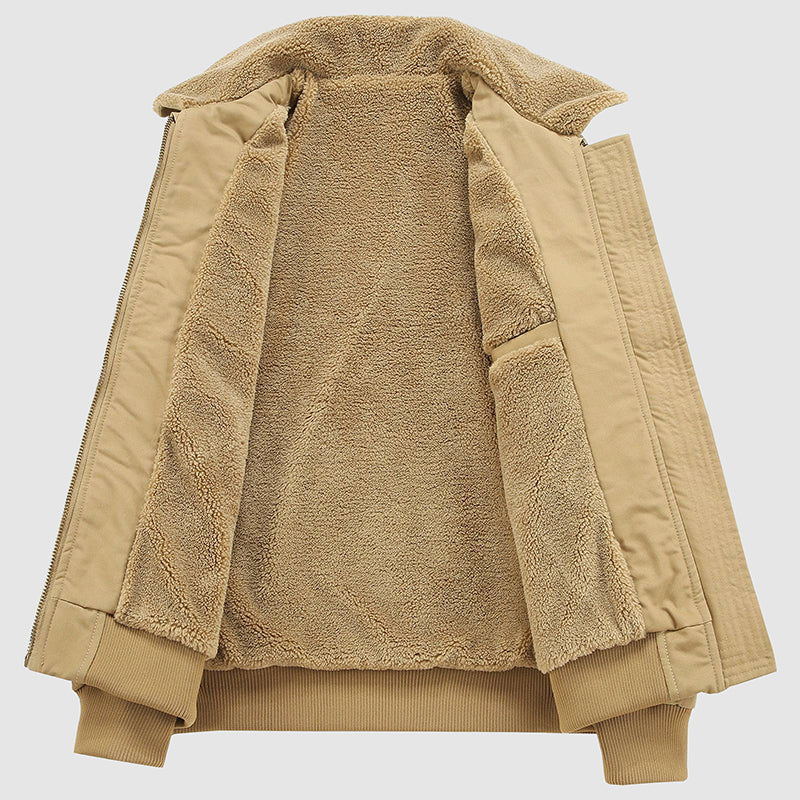 Men’s Winter Thick Cotton Jacket with Fleece Lining
