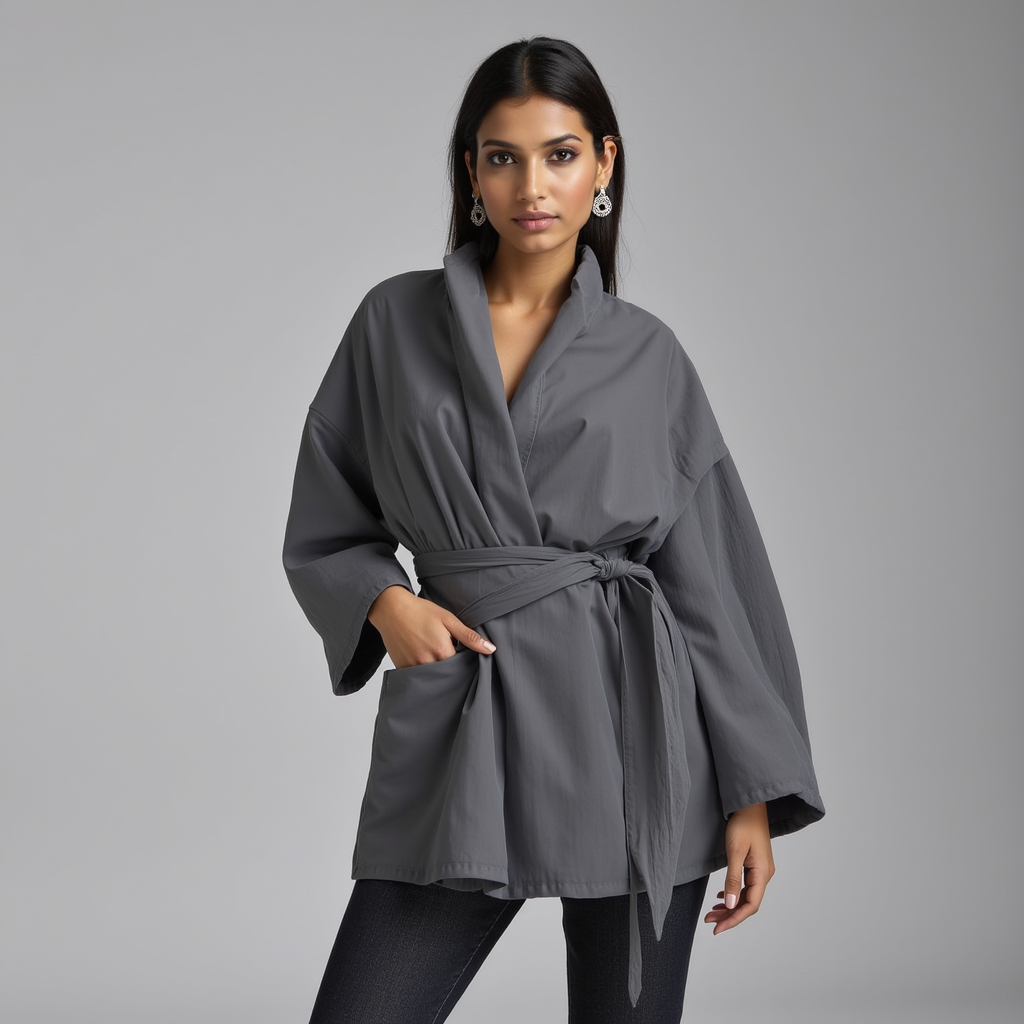 Zavinovací bunda – s páskem v pase – snadný vrstvený styl