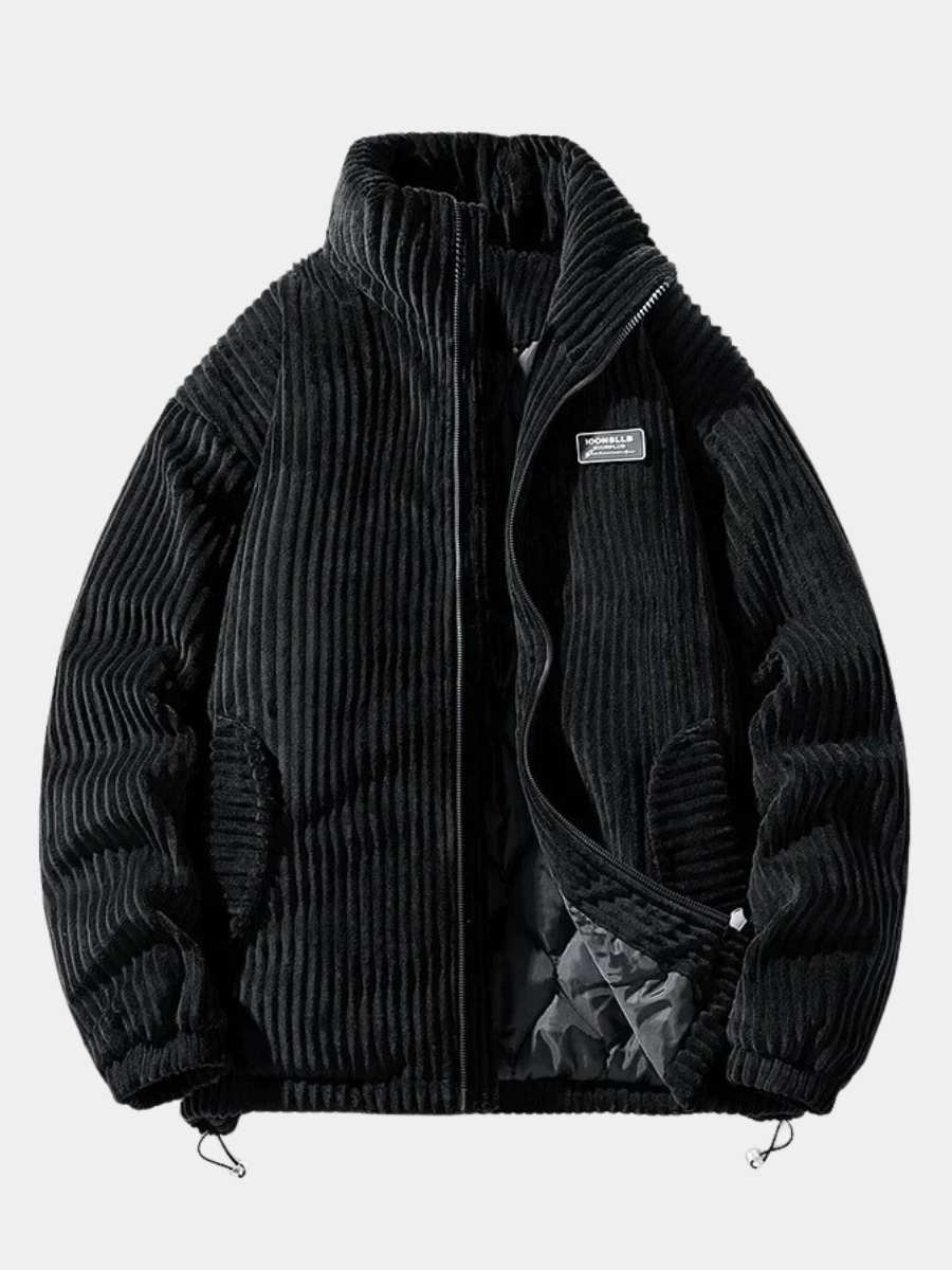 Dámská prošívaná bunda z žebrovaného sametu